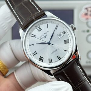 Longines Master Collection 40mm Silver Roman Automatic Watch Luxury Dress Timepiece