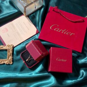Cartier Double Ring Diamond Necklace Luxury Women's Pendant Necklace