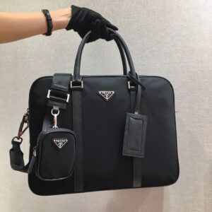 Prada 2VE871 Upgraded Version Briefcase Saffiano Leather & Nylon Edition