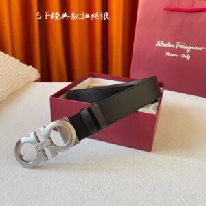 FERRAGAMO 3.5cm Premium Leather Belt Luxury Gift Box Edition