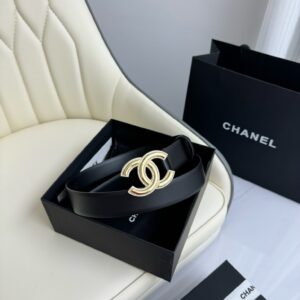 Chanel CC Signature Leather Belt with Gift Box