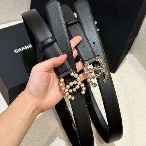 Chanel Collection Crystal CC Leather Belt