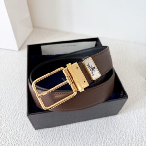 PRADA Classic Gold Pin Buckle Leather Belt for Men