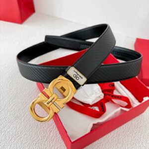 FERRAGAMO Automatic Buckle Leather Belt Premium Business Luxury Edition