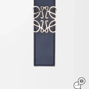 LOEWE Reversible Smooth Calfskin Anagram Belt – Navy Blue Edition