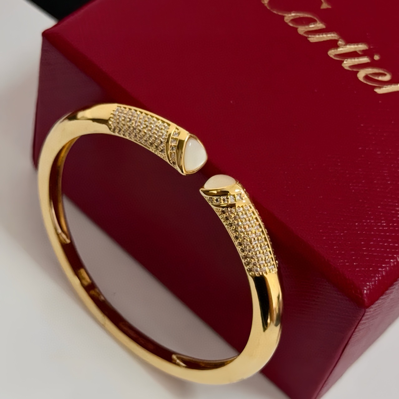 Cartier V Gold Diamond Bracelet Luxury Love Collection Inspired Jewelry - Image 2