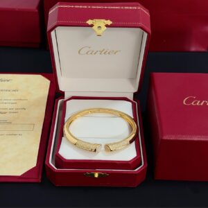 Cartier V Gold Diamond Bracelet Luxury Love Collection Inspired Jewelry