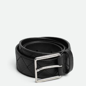 Bottega Veneta Intrecciato Leather Belt Classic Pin Buckle Luxury Men's Belt