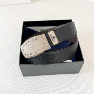 PRADA Leather Belt with Original Classic Hook Buckle